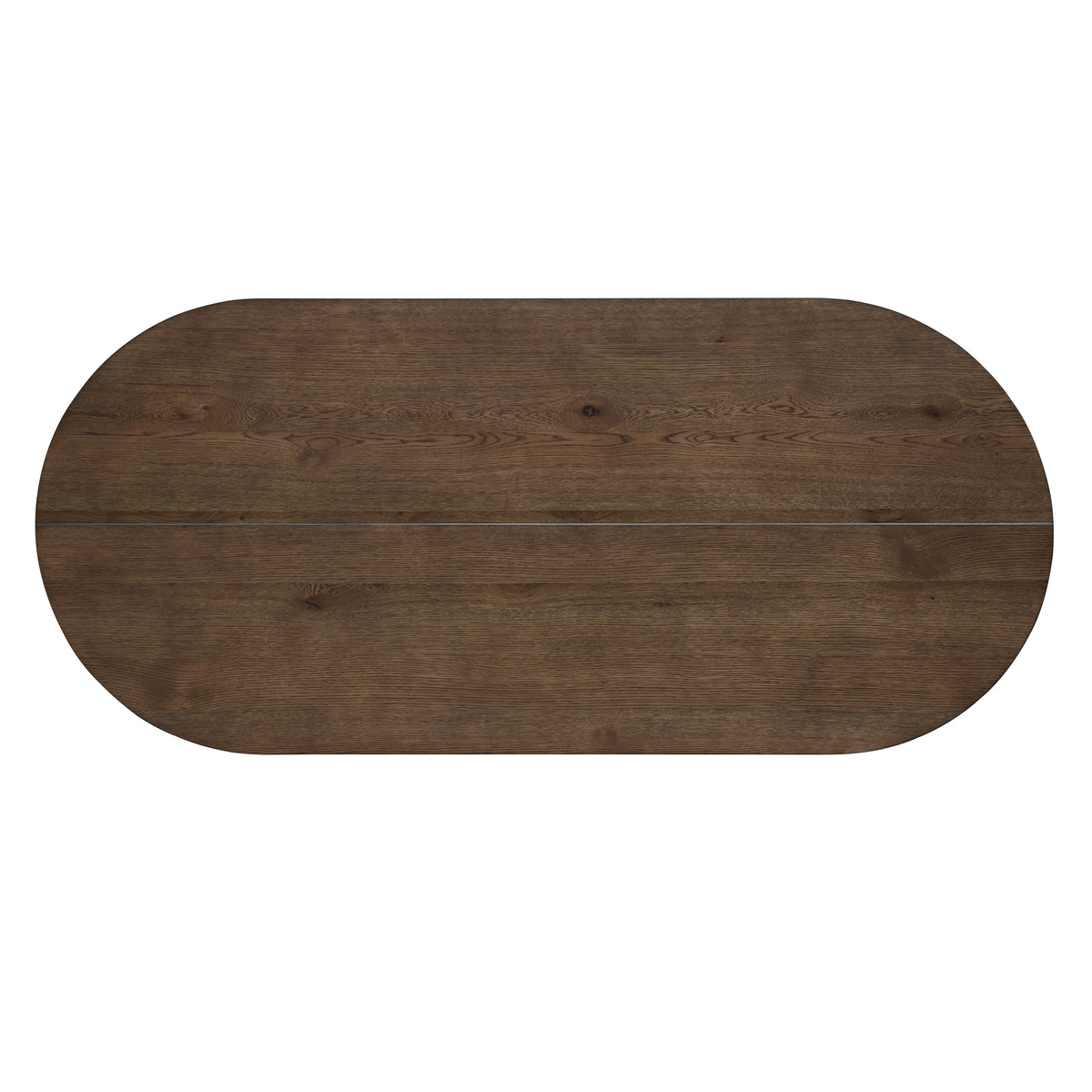 Kody 79 inch oval dining table top detail in dark walnut