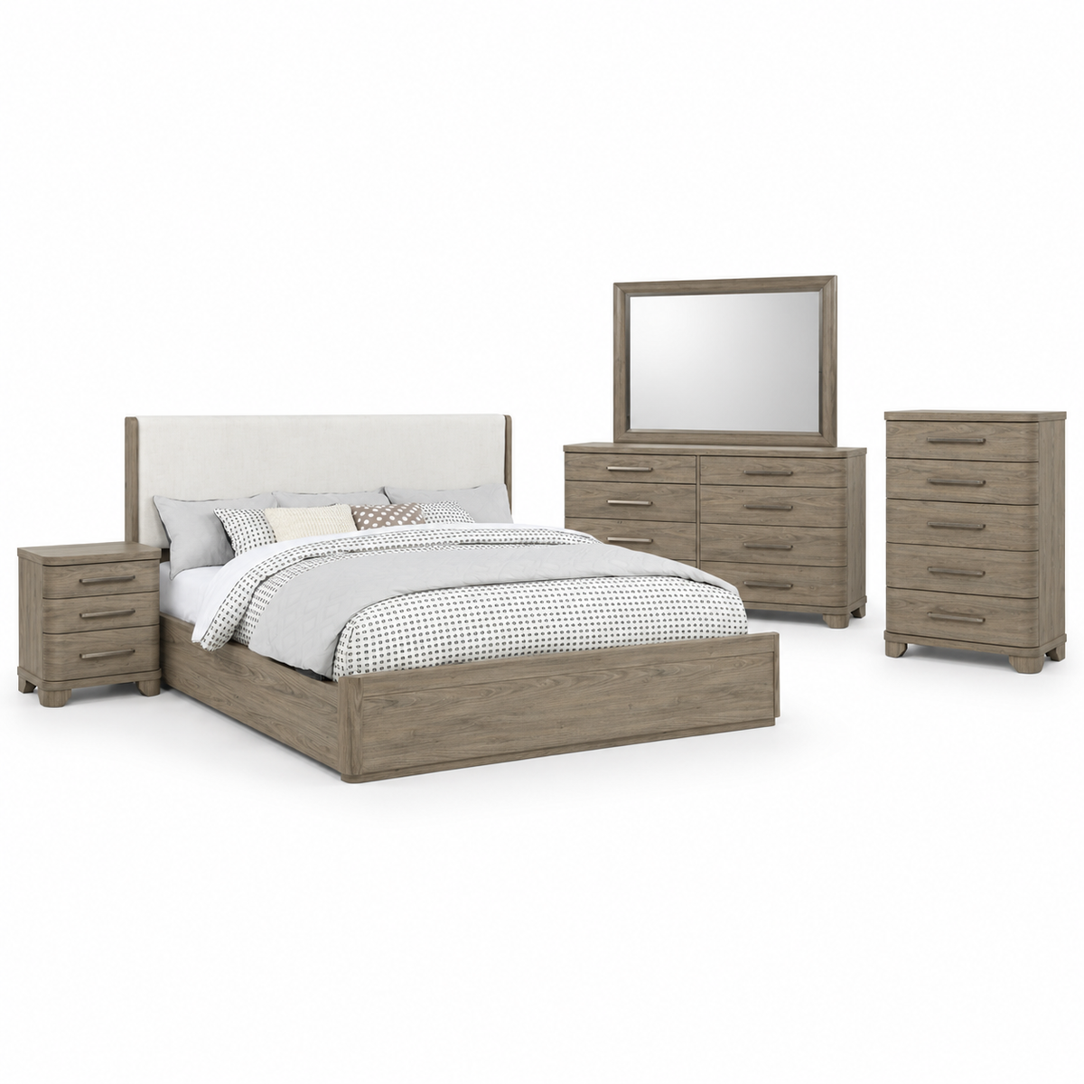 Veranda bedroom set in a neutral wood finish