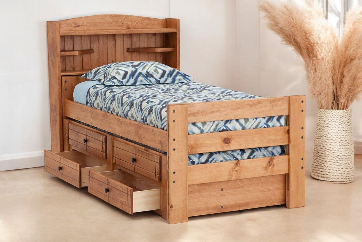 Durango Twin Solid Pine Bookcase Bed - George's Furniture