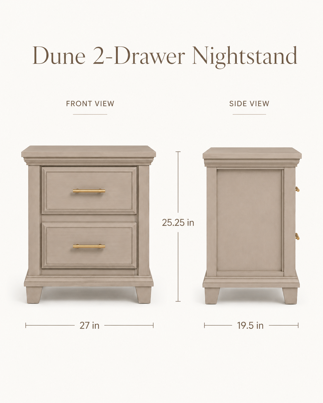 Dune 2-Drawer Nightstand
