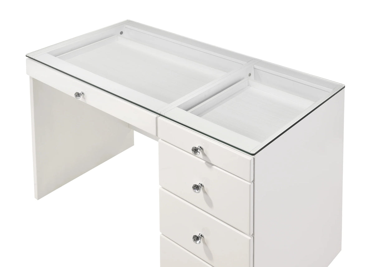 Luxo LED lighted mirror for the Morgan white vanity