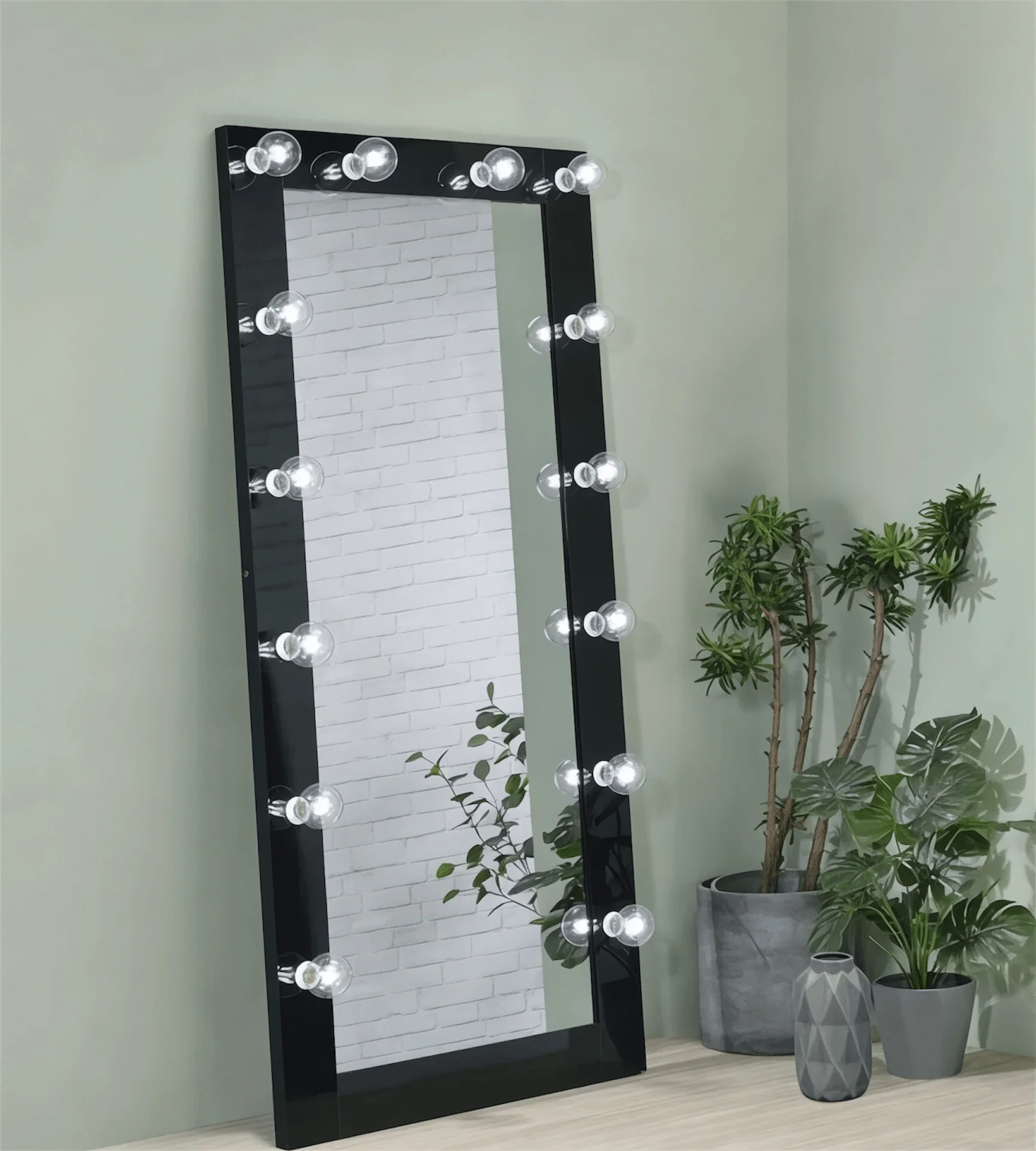 32" Floor Mirror Vanity BLK - George's Furniture