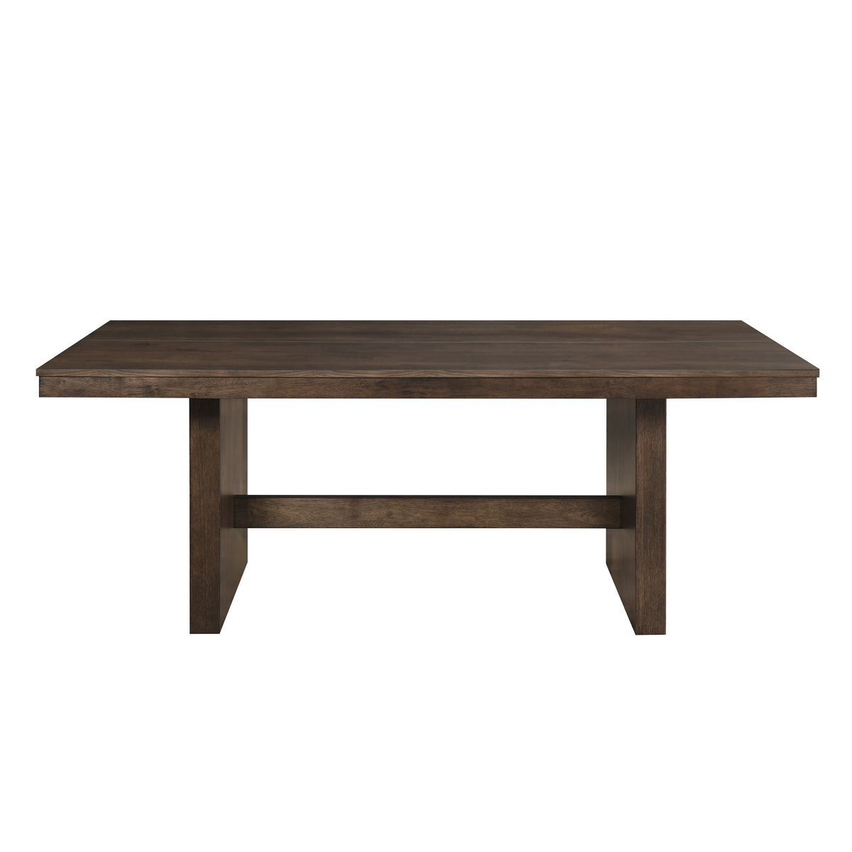 Kody rectangle dining table dark walnut, front view