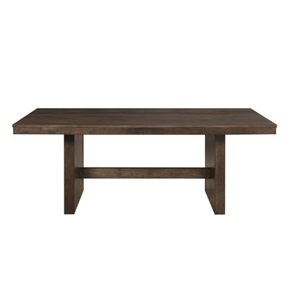 Kody rectangle dining table dark walnut, front view