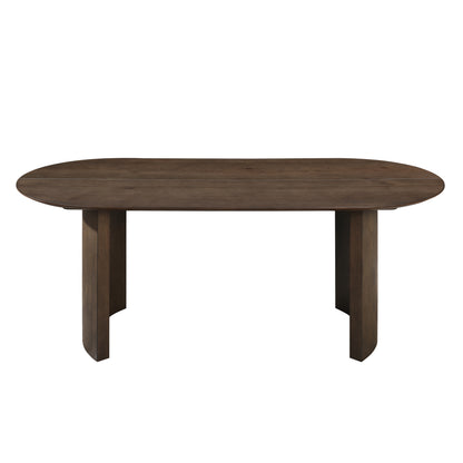 Kody dark walnut oval table wood grain detail