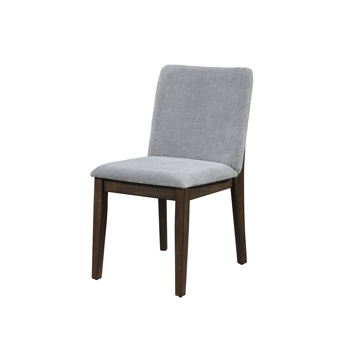 Kody Stone Gray upholstered dining chair with dark walnut frame