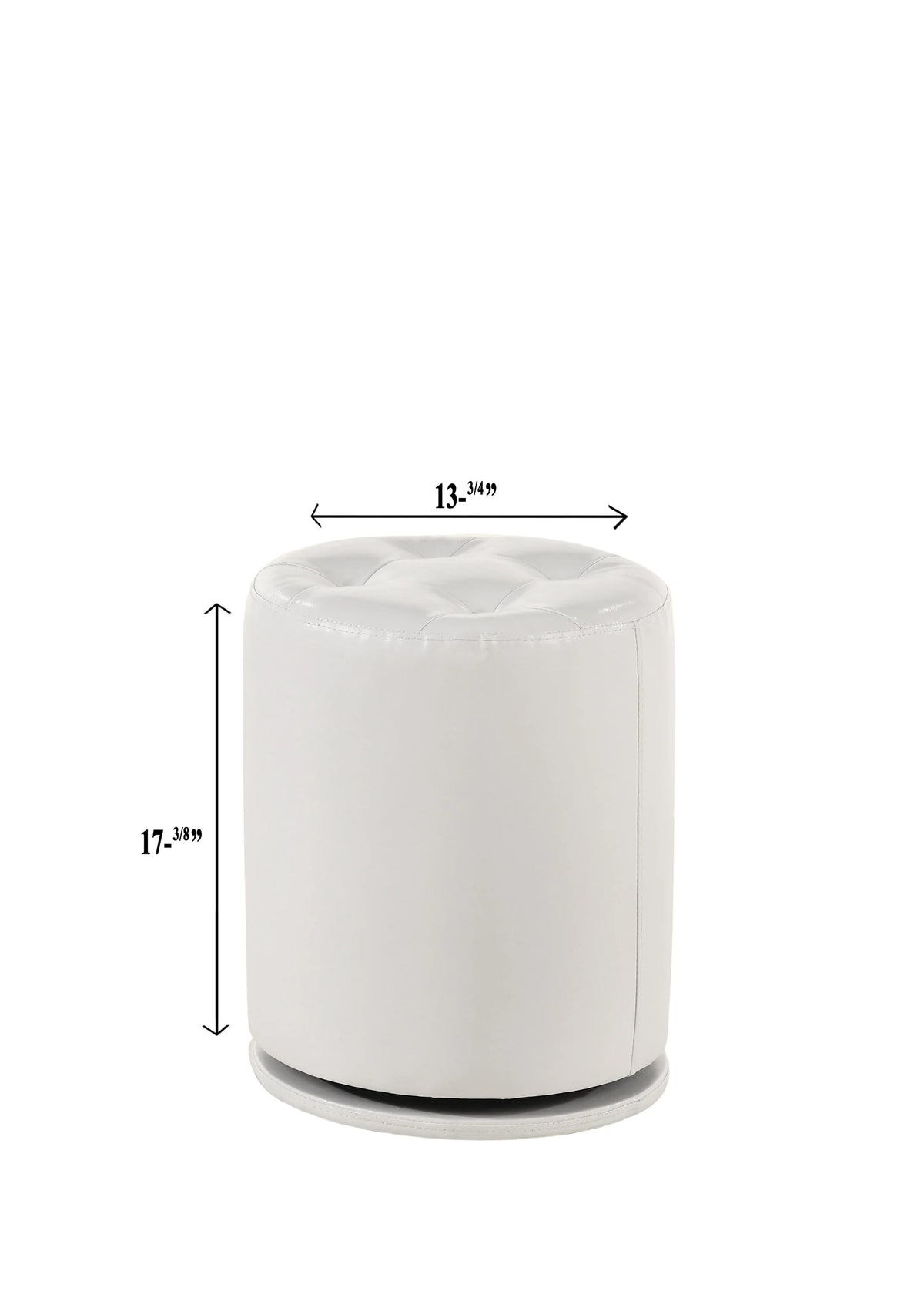 Morgan round white swivel vanity stool