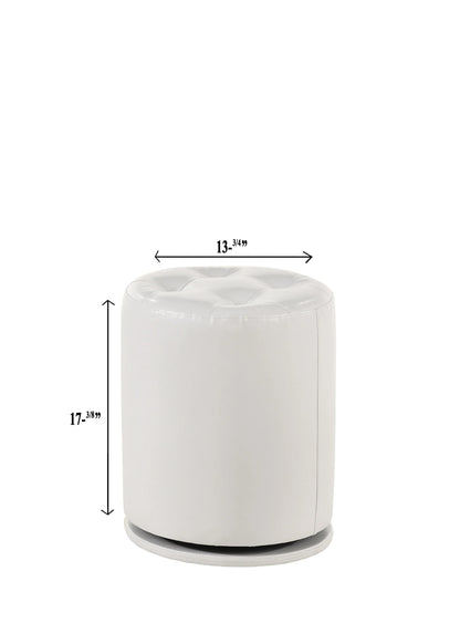 Morgan round white swivel vanity stool