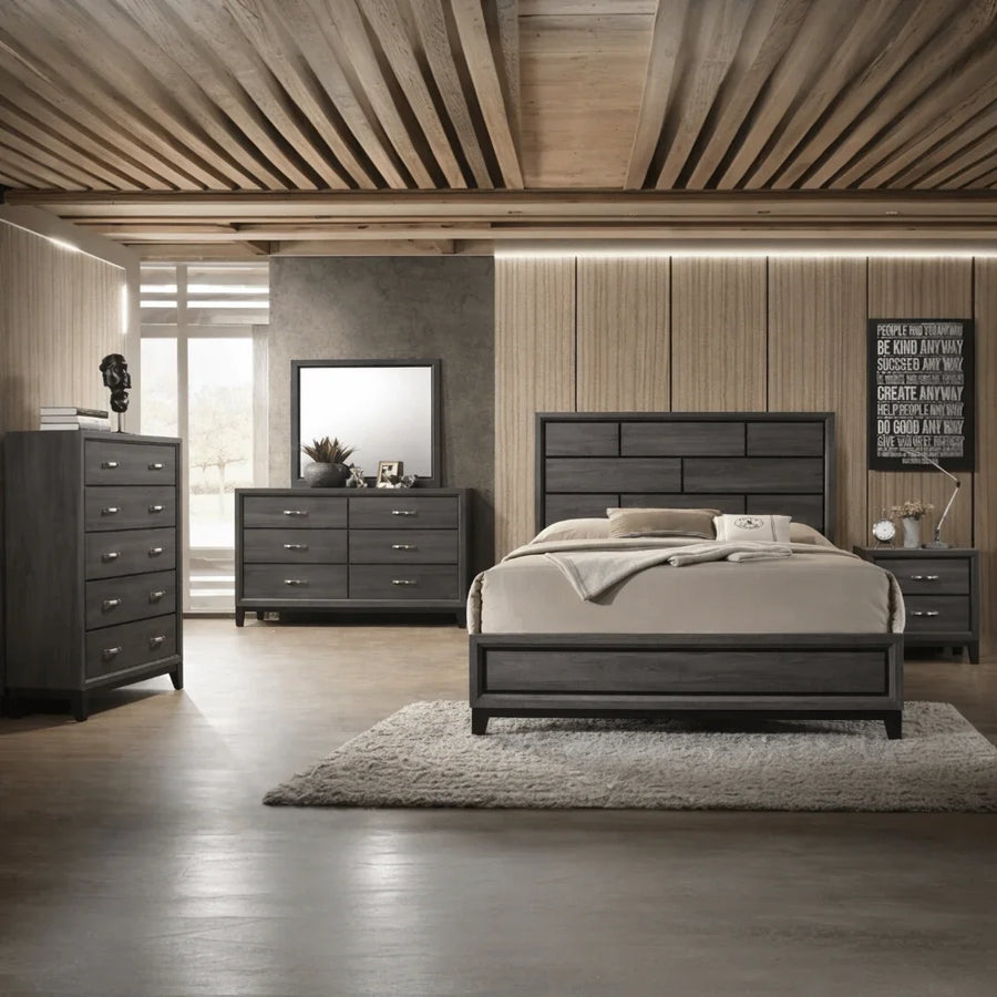 Akerson Grey 4-Piece Bedroom Set - George's Furniture