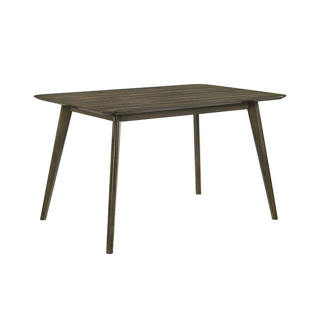 Dark walnut rectangular 60 inch counter height dining table with tapered legs
