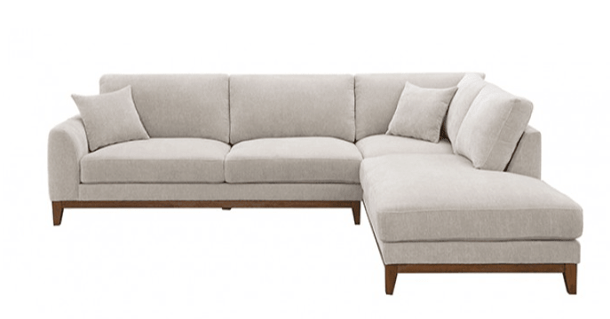 Arden Light Gray Chenille Sectional with Chaise - George's Furniture