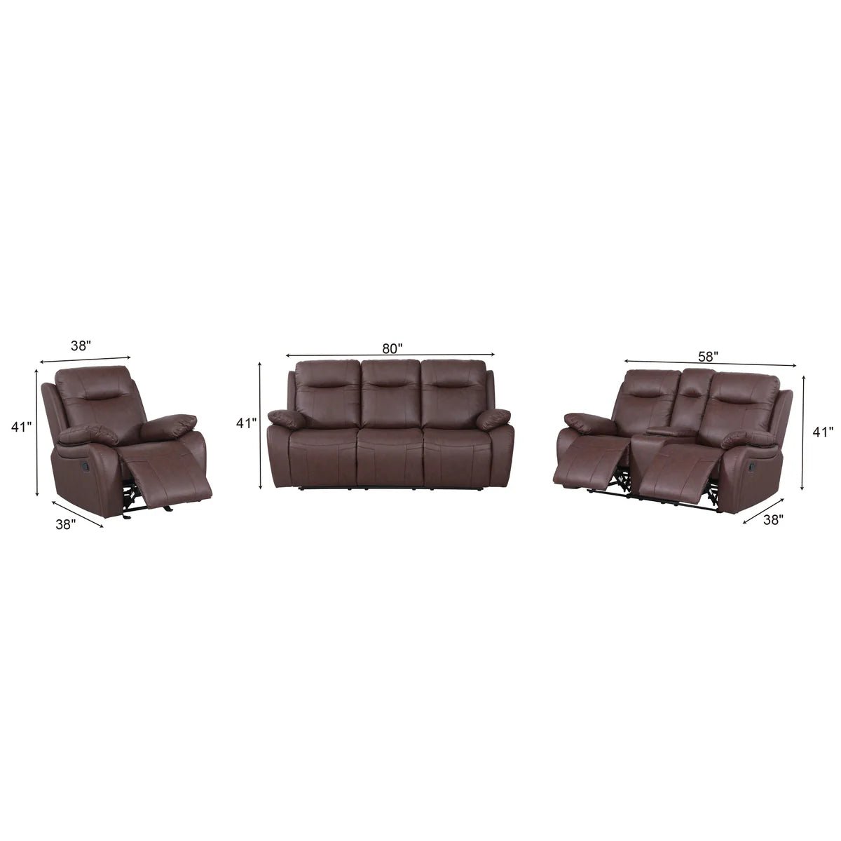 Austin Manual Reclining Living Room Set – Brown - George's Furniture