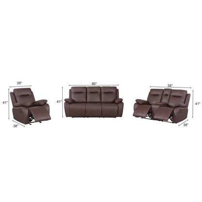 Austin Manual Reclining Living Room Set – Brown - George's Furniture