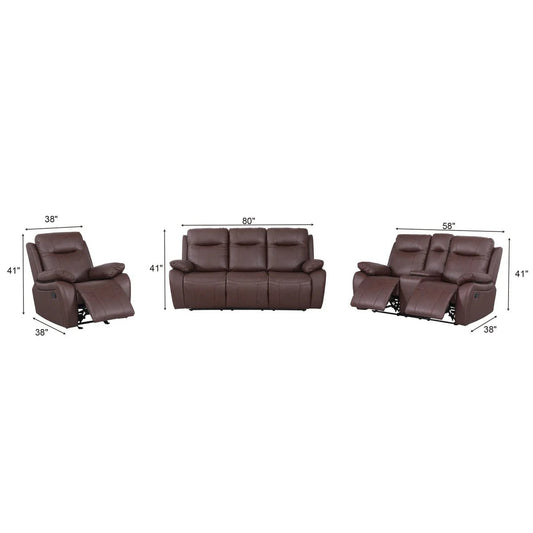 Austin Manual Reclining Living Room Set – Brown - George's Furniture