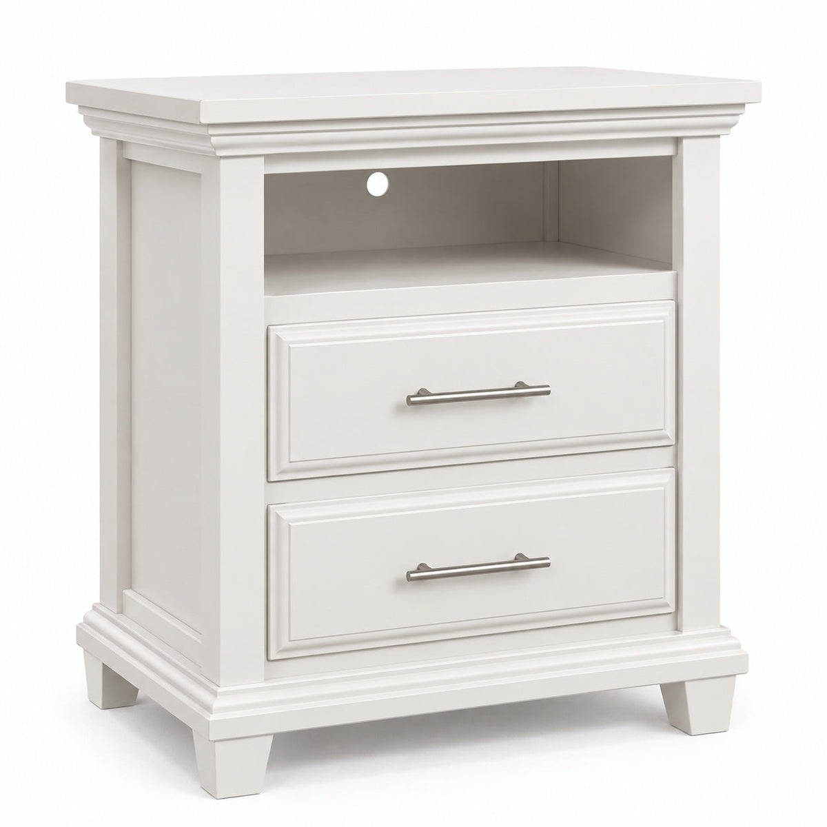 pearl Bella open-shelf two-drawer nightstand, product view