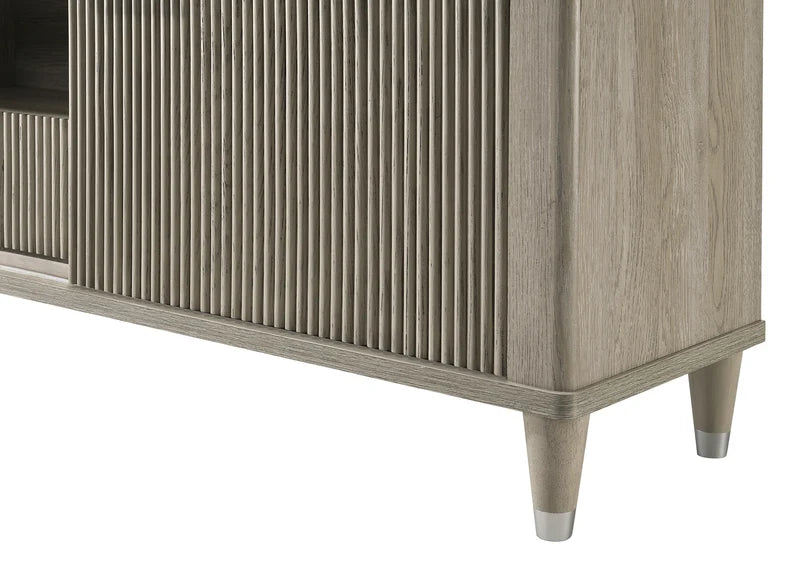 Soren TV Console fluted door and tapered leg detail