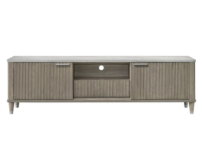 Soren Driftwood Fluted TV Console front view