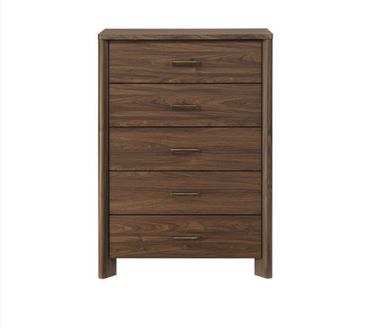 Caspian Walnut 5-Drawer Chest - George's Furniture