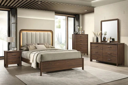 Caspian Walnut 5-Drawer Chest - George's Furniture