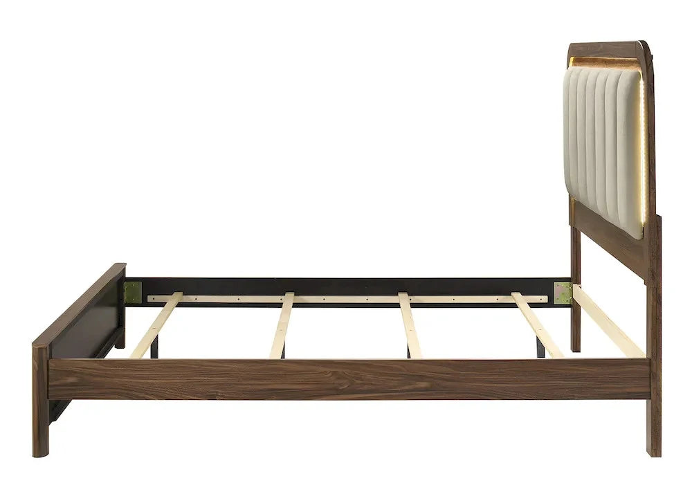 Caspian bed side view showing foundation supports