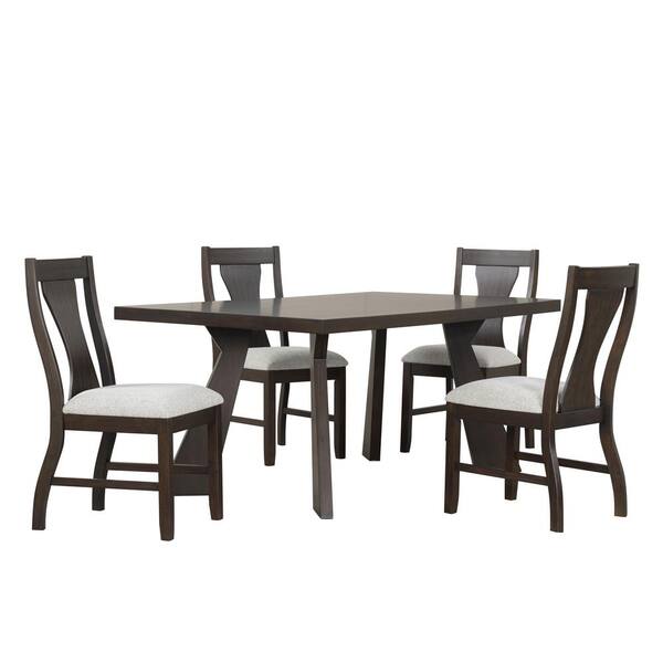 Chestnut Ridge 72 inch 5 piece dining set with four upholstered chairs