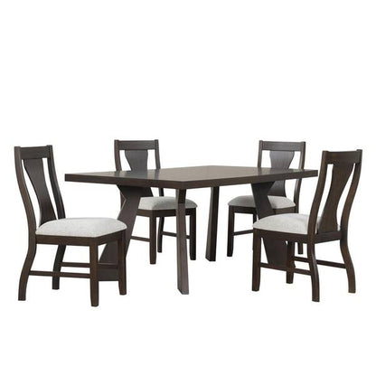 Chestnut Ridge 72 inch 5 piece dining set with four upholstered chairs