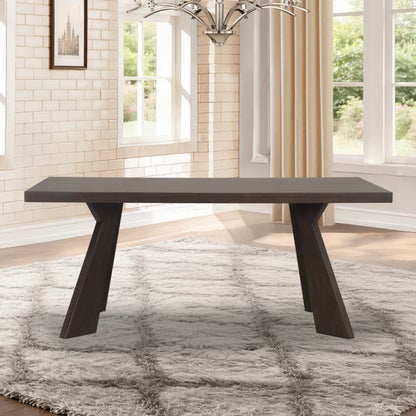 Chestnut Ridge 72 inch dark brown dining table in a bright dining room