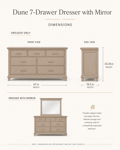 Dune 7-Drawer Dresser with Mirror - George's Furniture