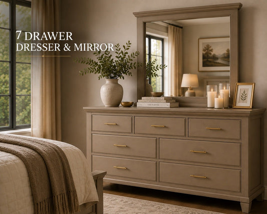Dune 7-Drawer Dresser with Mirror - George's Furniture