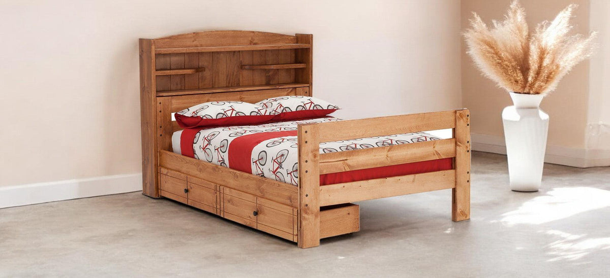 Durango Full Solid Pine Bookcase Bed - George's Furniture