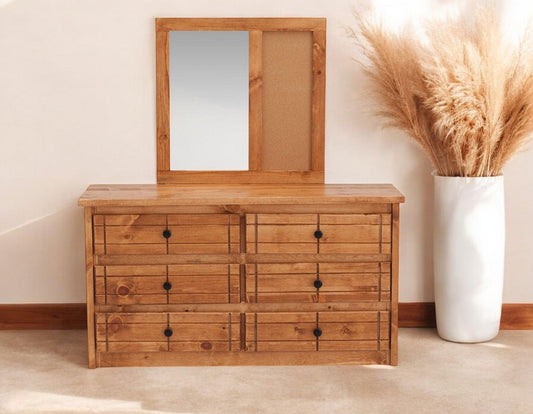 Durango Solid Pine Cork Board Mirror - George's Furniture