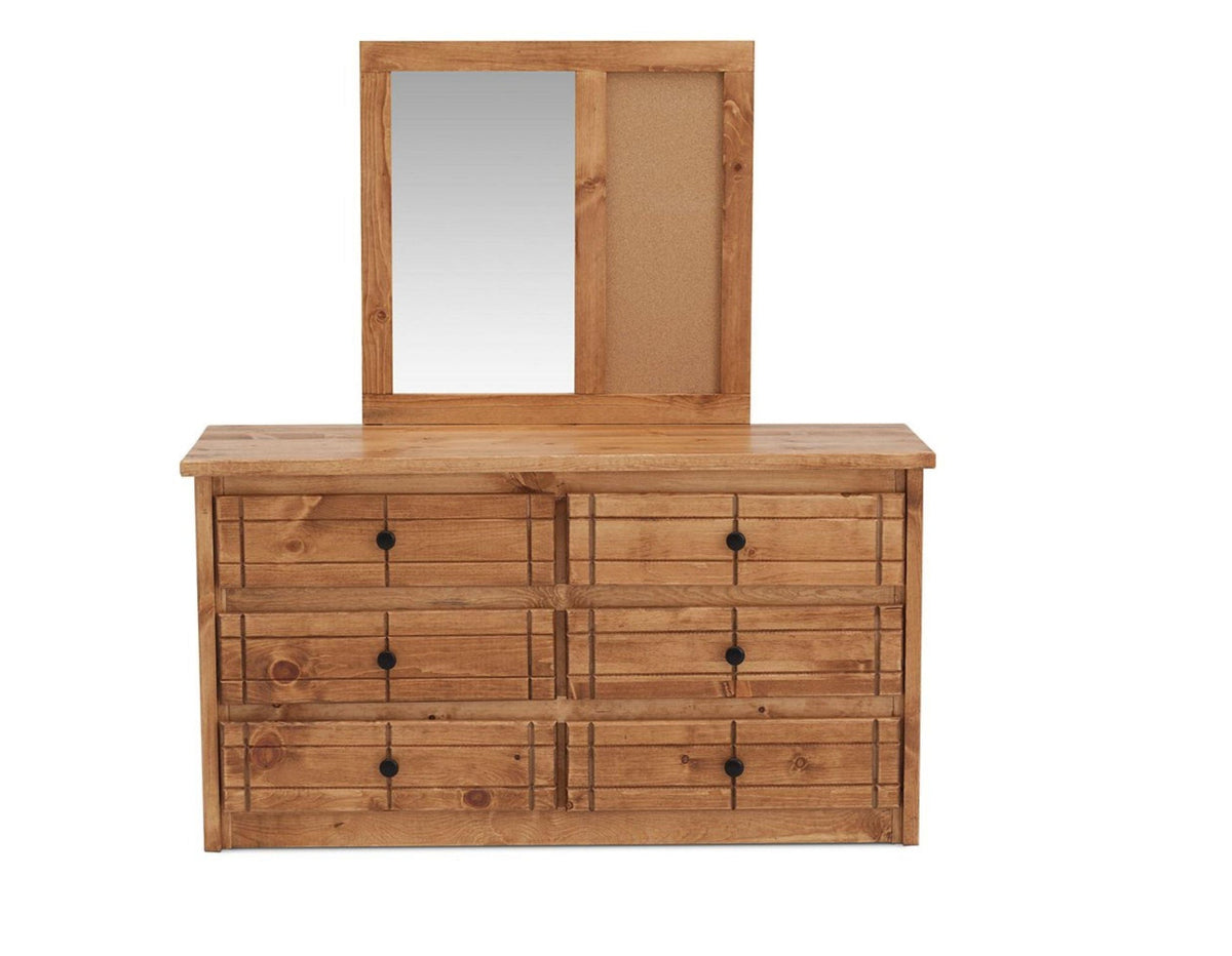 Durango Solid Pine Cork Board Mirror - George's Furniture