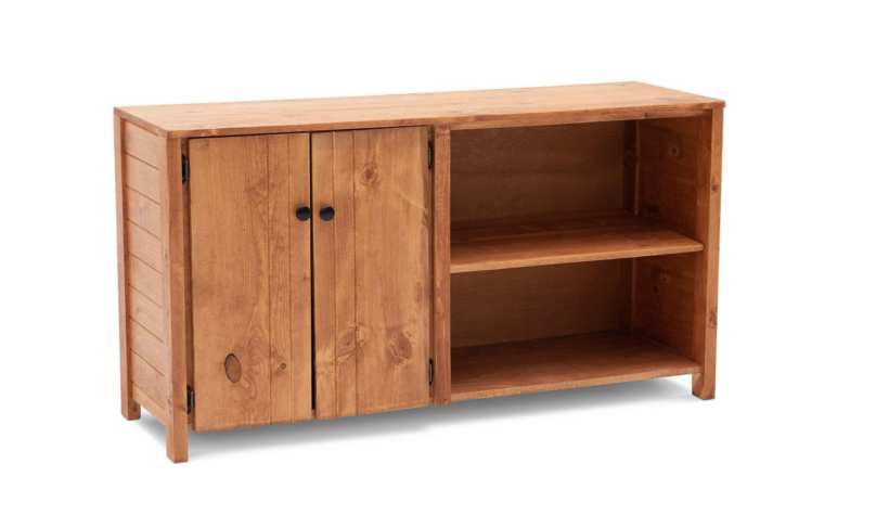 Durango Solid Pine Door Storage Bookcase - George's Furniture