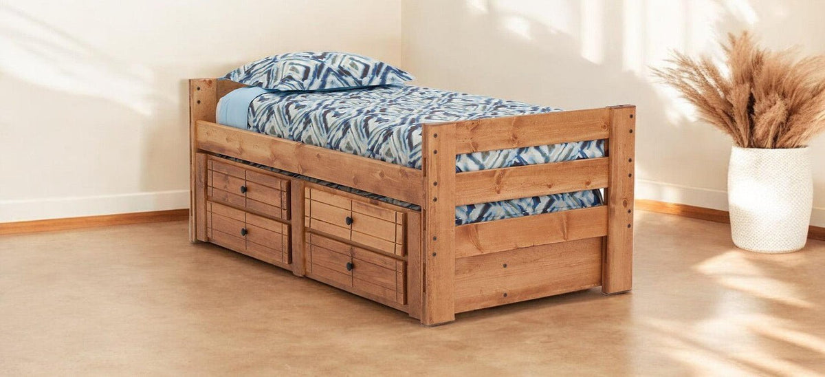 Durango Twin Solid Pine Panel Bed - George's Furniture