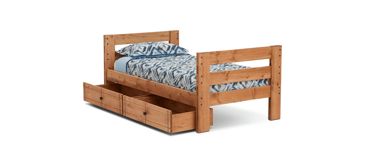Durango Twin Solid Pine Panel Bed - George's Furniture