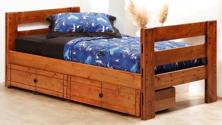 Durango Twin Solid Pine Panel Bed - George's Furniture