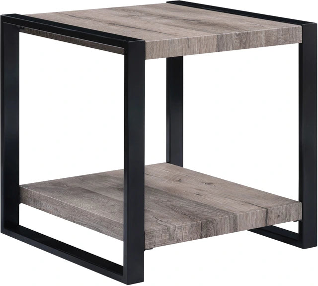 Ridge weathered gray and black end table