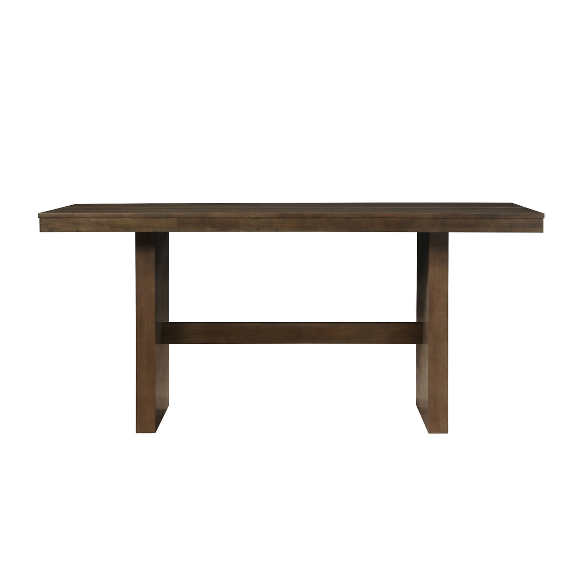 Kody 79 inch counter height dining table in dark walnut, front view
