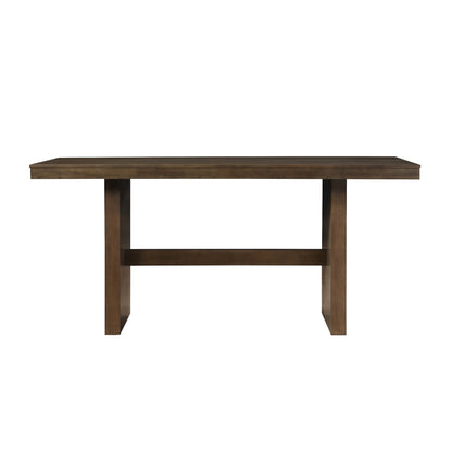Kody 79 inch counter height dining table in dark walnut, front view