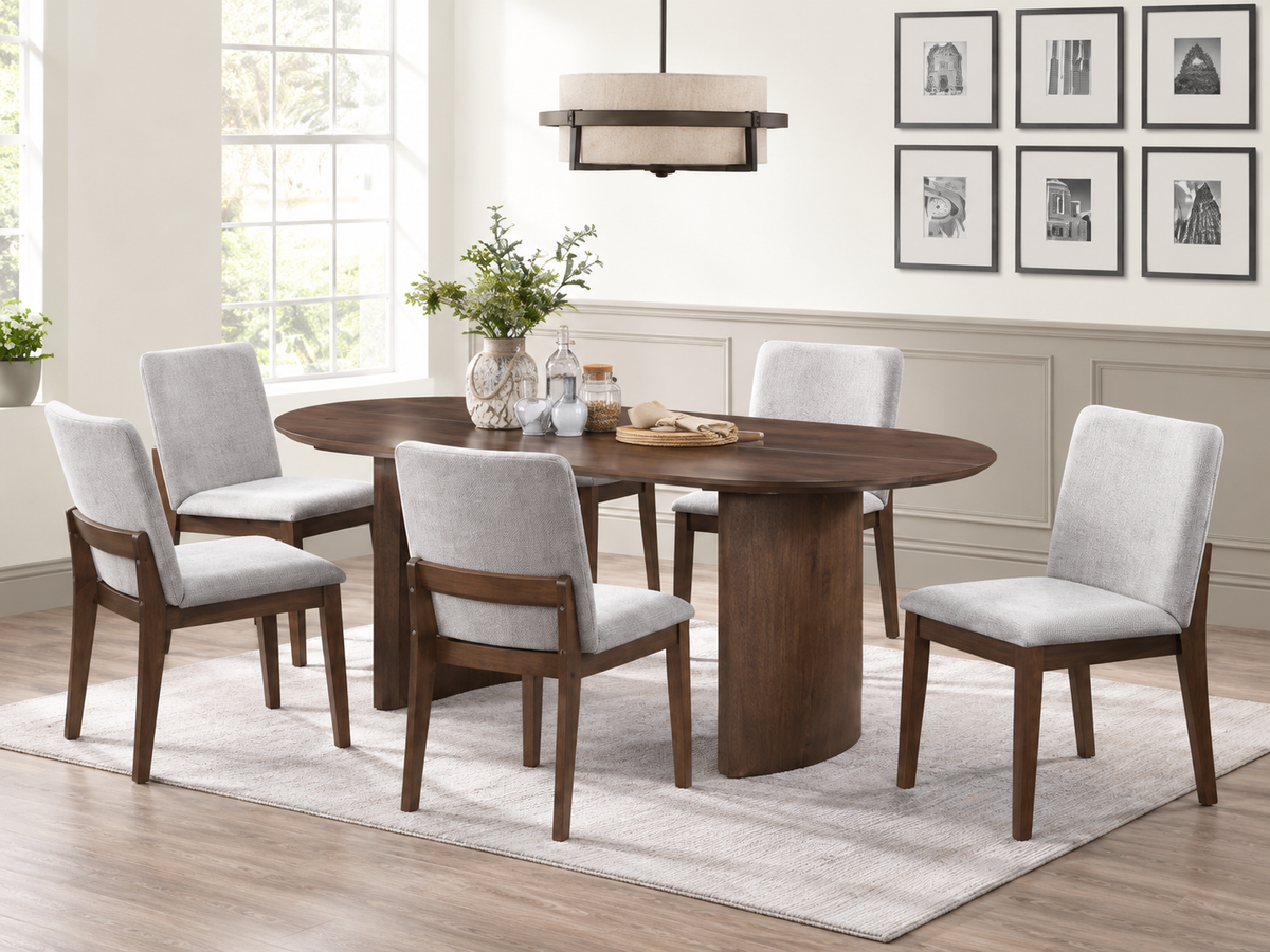 Westhaven 79" Oval Dining Set – Dark Walnut