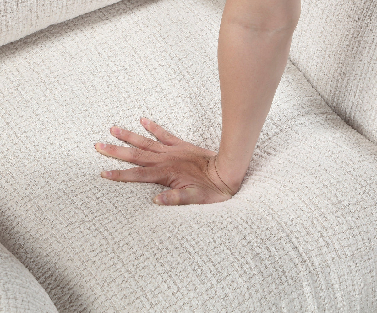 Loom beige chenille cushion comfort detail