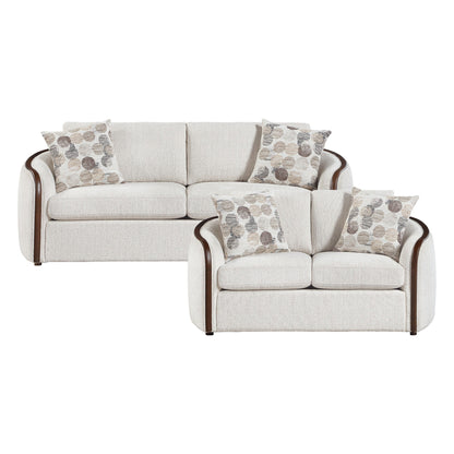 Loom beige sofa and loveseat 2-piece living room set