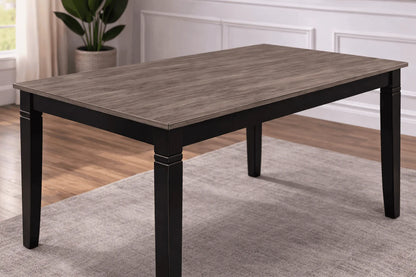 Madison Black & Walnut 6 - Piece Dining Set with Bench – Modern Wood Table & Upholstered Chairs - George's Furniture