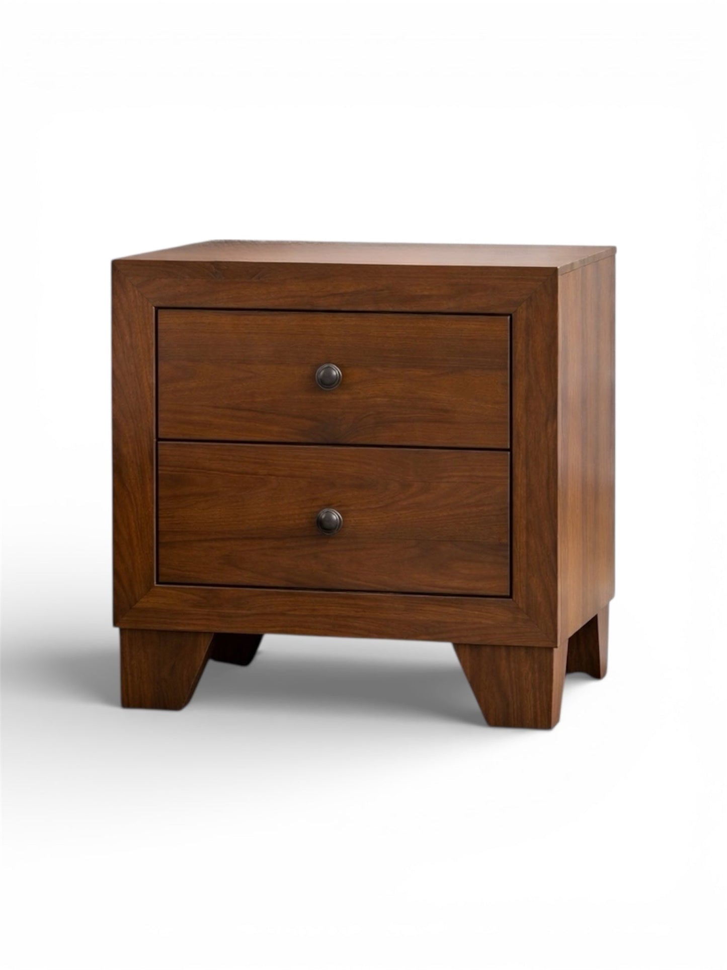 Millie Brown| Modern Wood Bedroom Nightstand with 2 Drawers - George's Furniture
