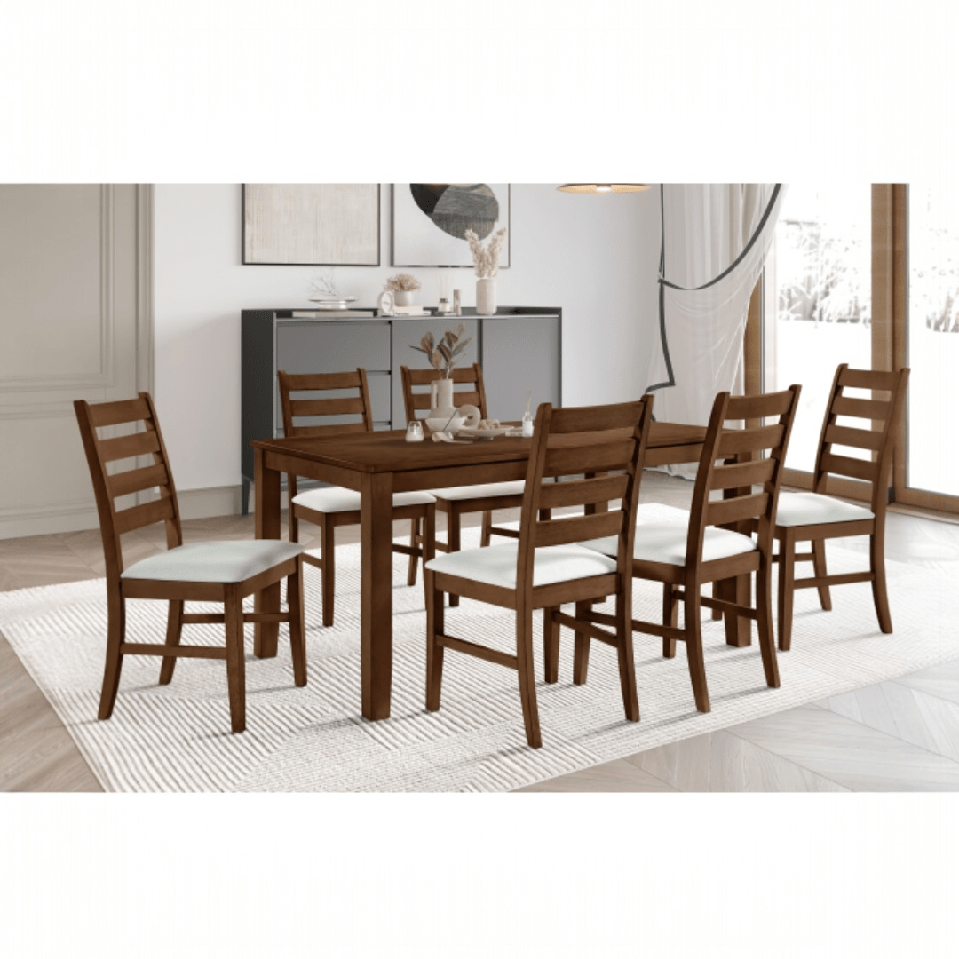 Monterey Walnut Dining Table Set (5 - Piece & 7 - Piece) – Solid Wood Dining Set - George's Furniture
