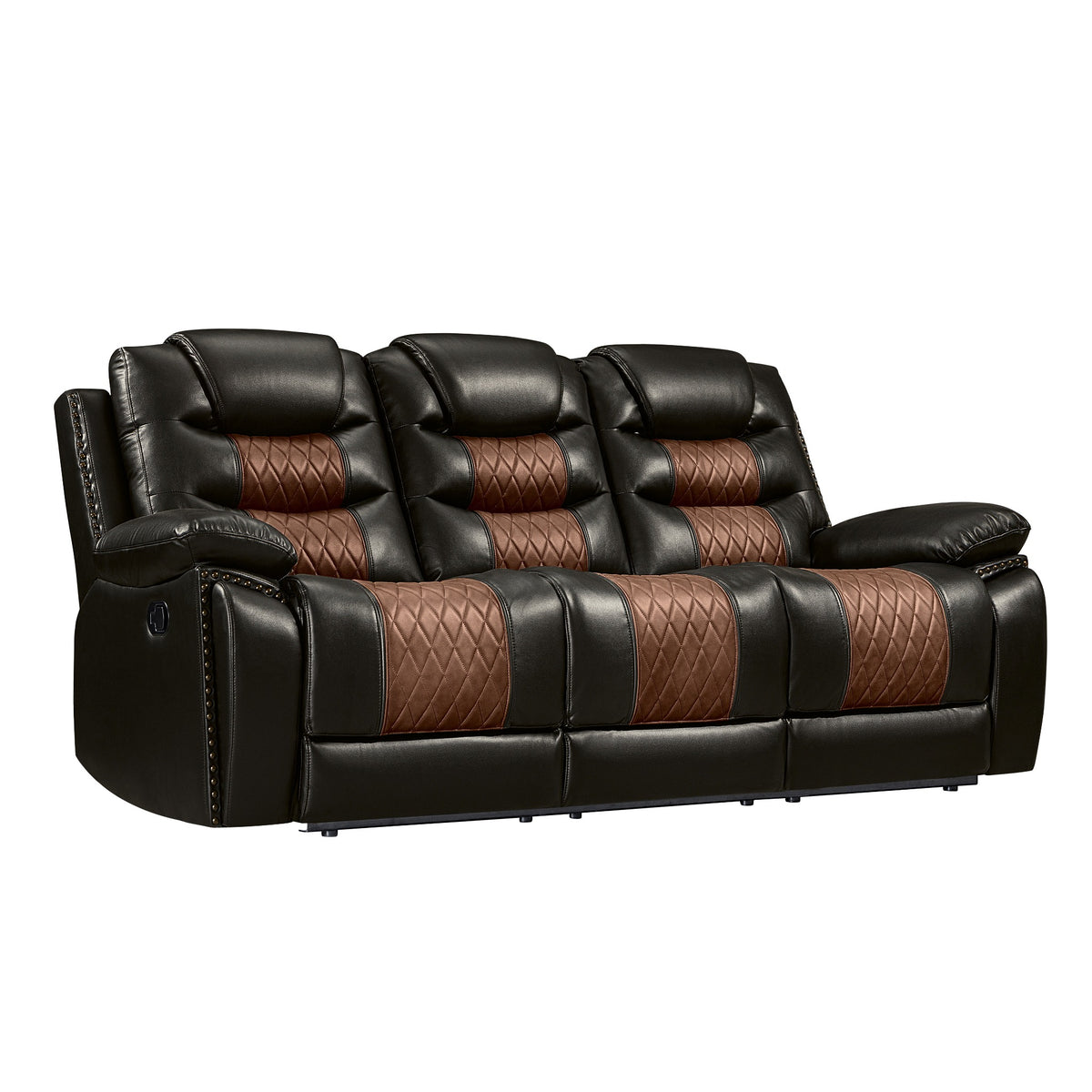 Nikko Brown manual dual reclining sofa