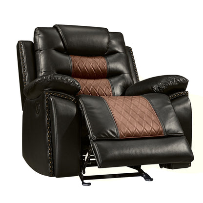 Nikko Brown manual glider recliner in reclined position