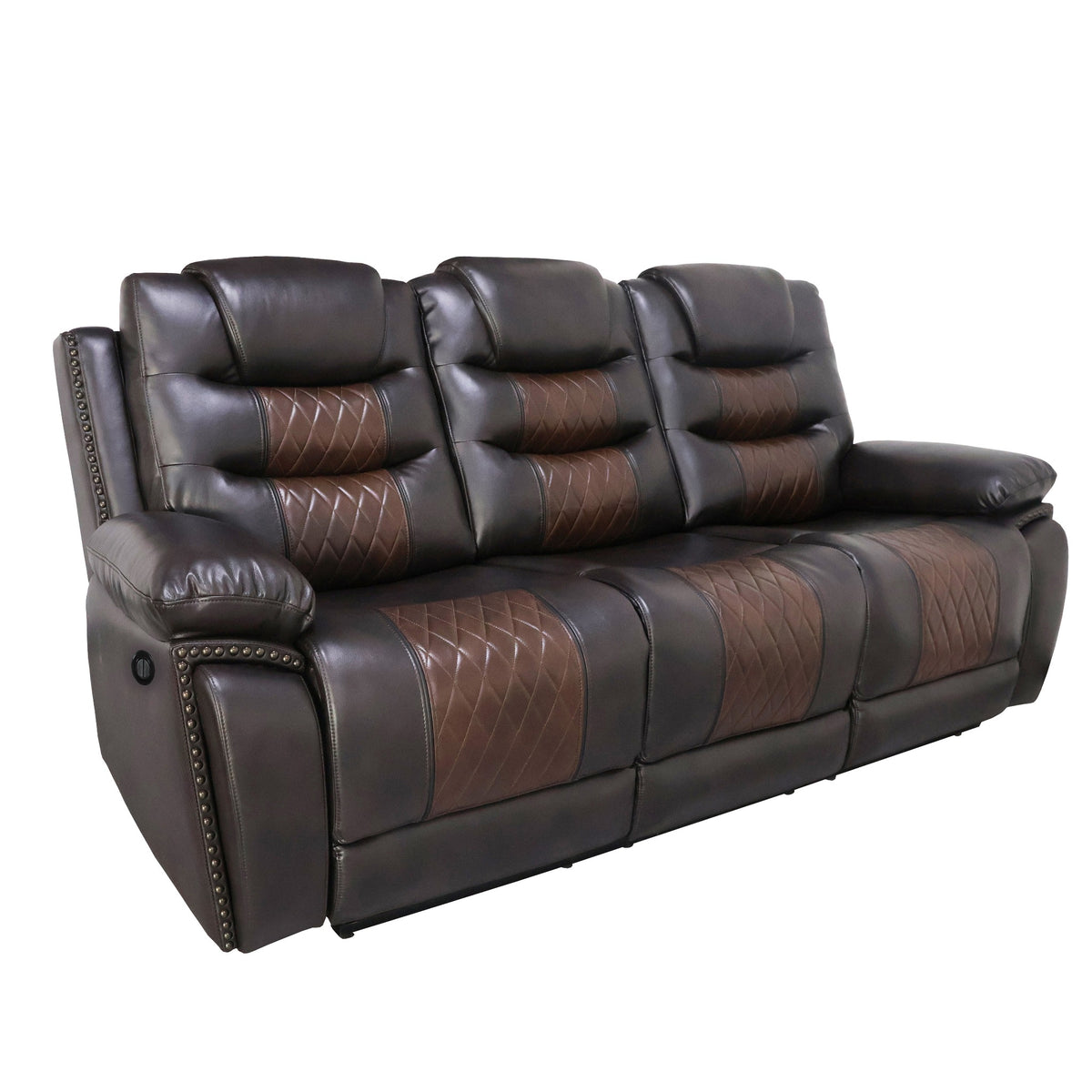 Nikko Brown power dual reclining sofa