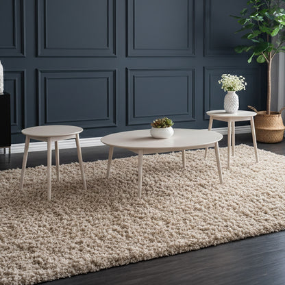 Nolan white 3-piece occasional table set in a modern living room