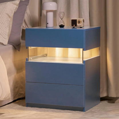 Nova LED Nightstand – 3 Drawer Modern Bedside Table with Adjustable LED Lighting - George's Furniture